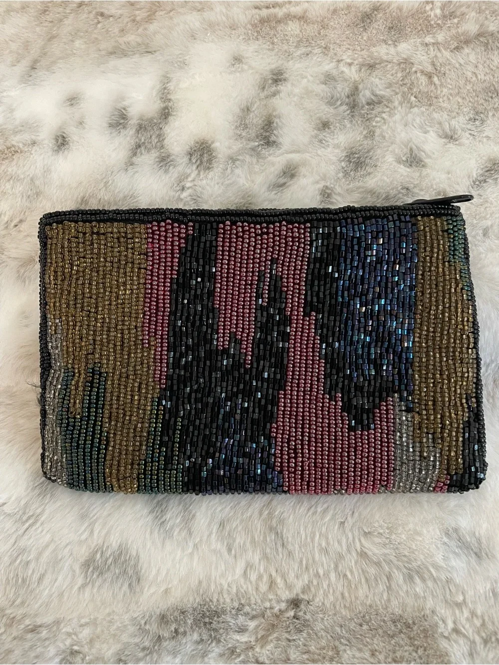 Neiman Marcus beaded Multi-Color Women's Clutch Bag - Pink, Black & Gold